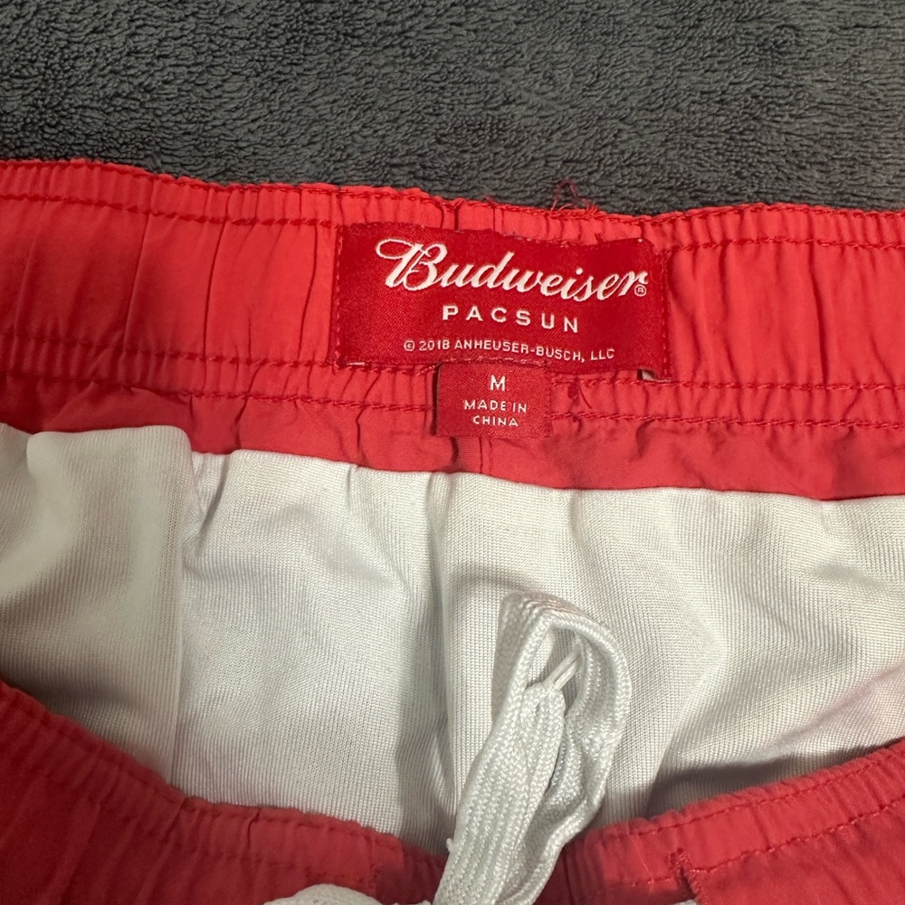 PacSun Red and White Budweiser Athletic Shorts - Picture 3 of 5